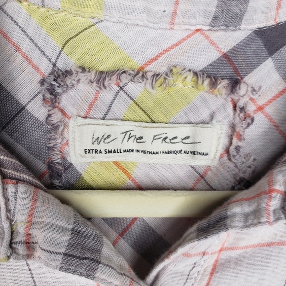 We The Free Seeking Starlight Plaid Gauze Button Down Shirt XS Free People Boho - Picture 15 of 16